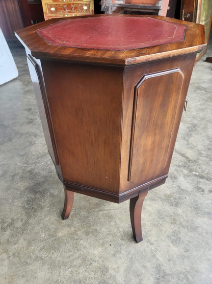 Antique repro octagonal side end lamp table cabinet legs