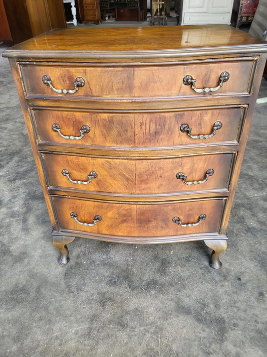 Antique repro serpentine small chest of drawers cabriole legs