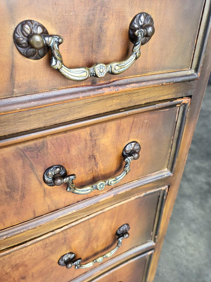 Antique repro serpentine small chest of drawers cabriole legs