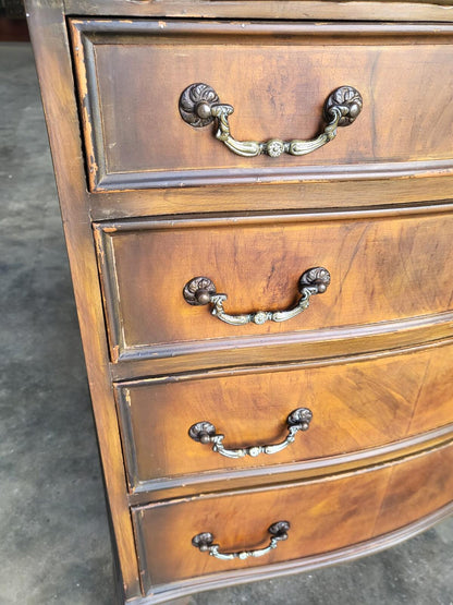Antique repro serpentine small chest of drawers cabriole legs