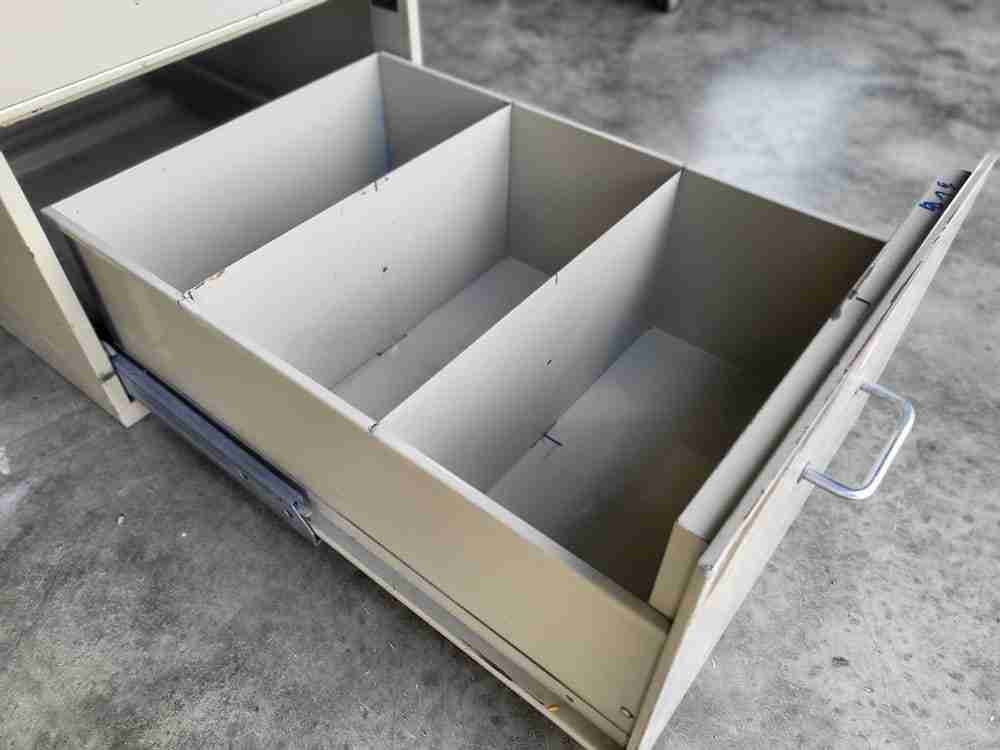 Vintage retro industrial metal pedestal desk 6 drawers partners office home