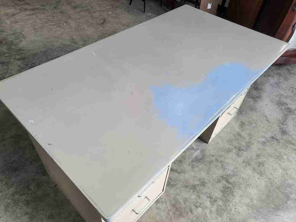 Vintage retro industrial metal pedestal desk 6 drawers partners office home