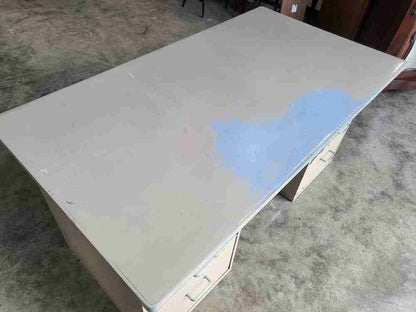 Vintage retro industrial metal pedestal desk 6 drawers partners office home