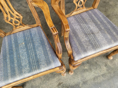 Six antique repro high back dining chairs cabriole legs carvers