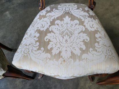 Six mix antique Edwardian balloon back dining chairs cabriole legs