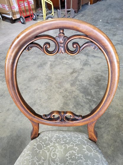 Six mix antique Edwardian balloon back dining chairs cabriole legs