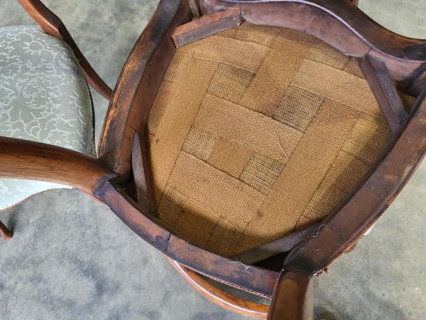Six mix antique Edwardian balloon back dining chairs cabriole legs