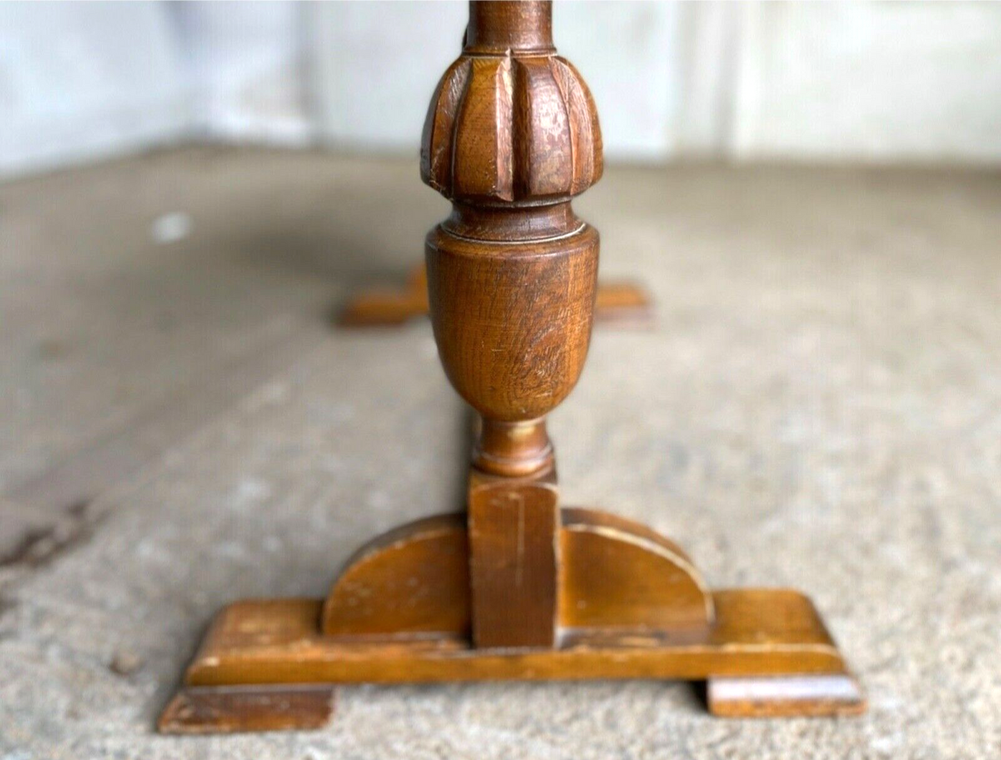 Small 20thC Brown Coffee Table Side Table Acorn Legs