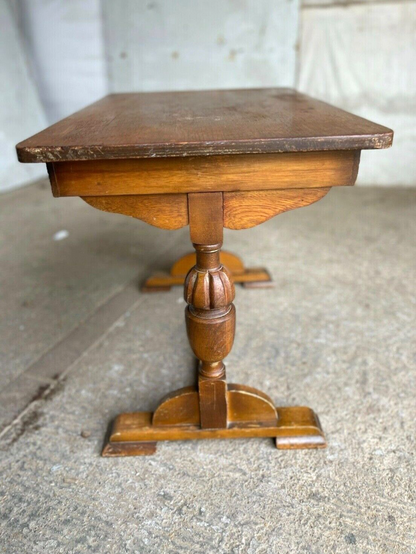Small 20thC Brown Coffee Table Side Table Acorn Legs