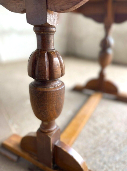 Small 20thC Brown Coffee Table Side Table Acorn Legs