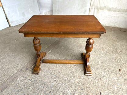 Small 20thC Brown Coffee Table Side Table Acorn Legs