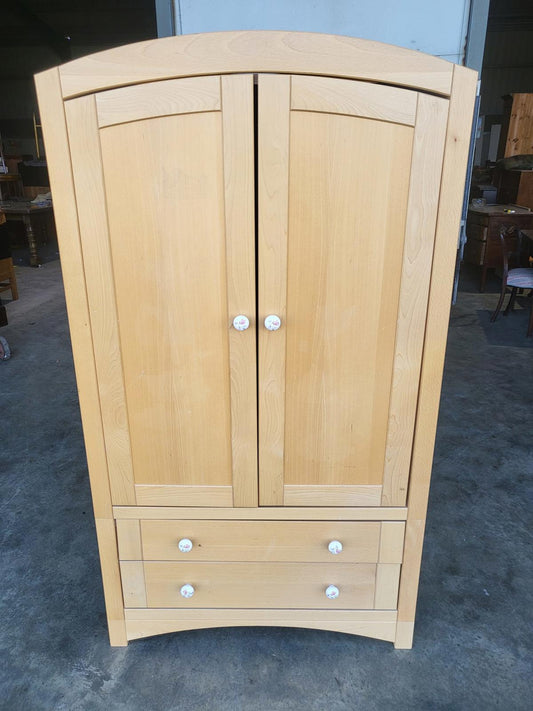 Small dome topped beech wardrobe drawers hanging