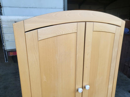 Small dome topped beech wardrobe drawers hanging