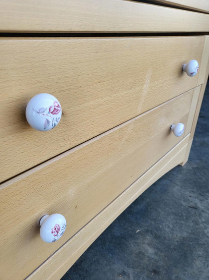 Small dome topped beech wardrobe drawers hanging