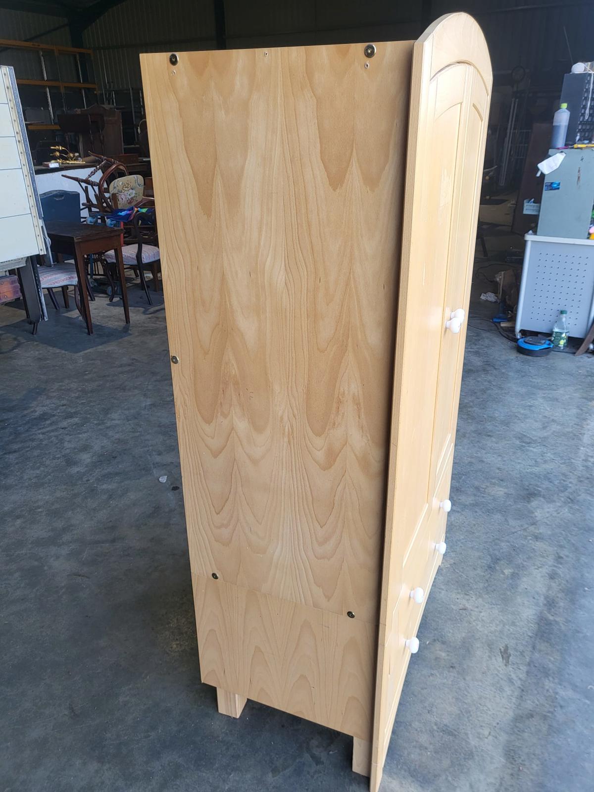 Small dome topped beech wardrobe drawers hanging