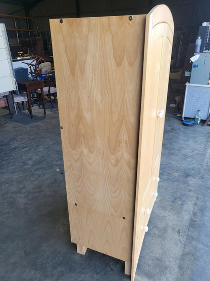 Small dome topped beech wardrobe drawers hanging