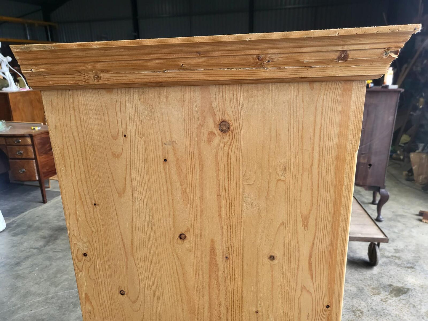 Small pine panelled 2x door wardrobe bedroom