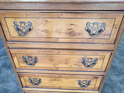 Small antique repro Yew side end chest of drawers