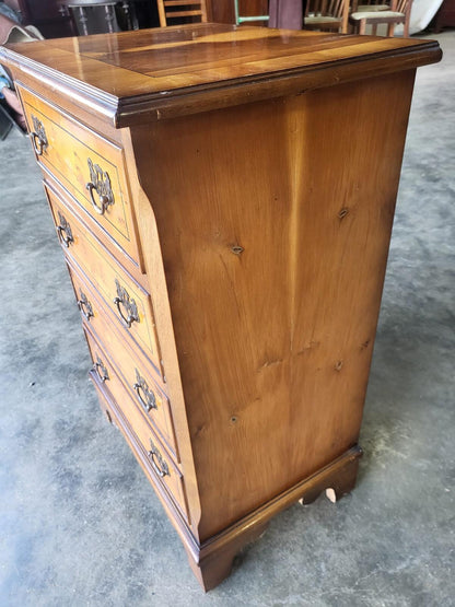 Small antique repro Yew side end chest of drawers