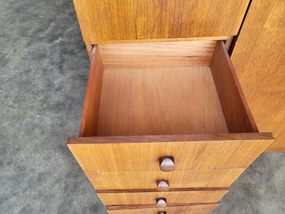 Small vintage wardrobe drawers shelves mirror cupboard