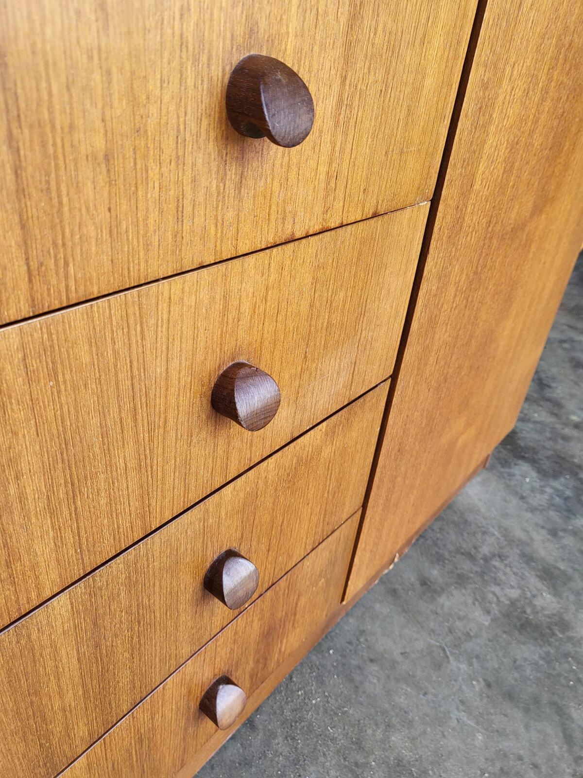Small vintage wardrobe drawers shelves mirror cupboard