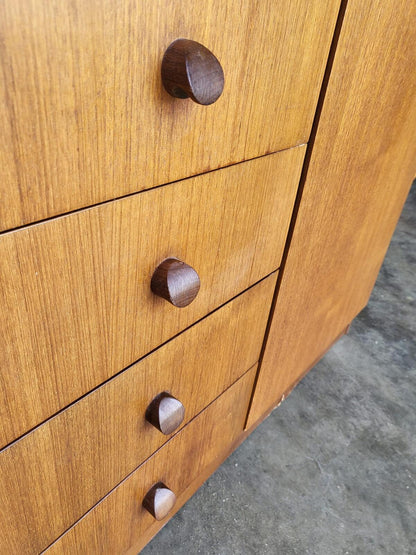 Small vintage wardrobe drawers shelves mirror cupboard