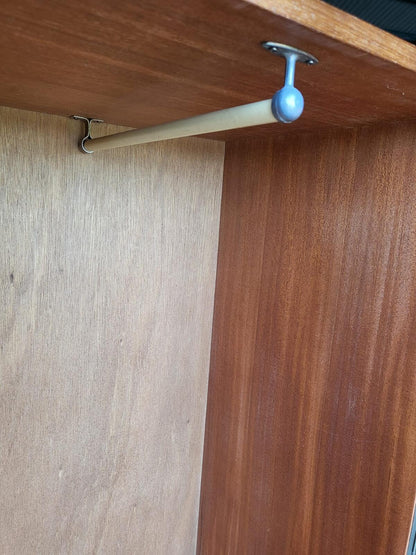 Small vintage wardrobe drawers shelves mirror cupboard