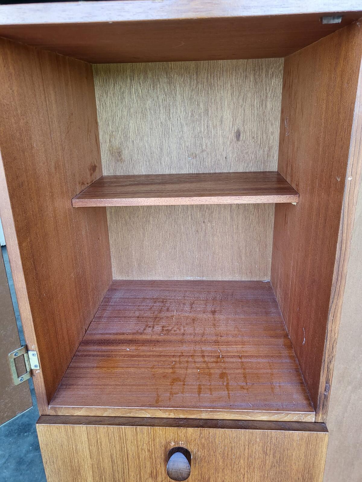 Small vintage wardrobe drawers shelves mirror cupboard