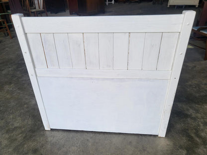 Small white high back storage bench hall seat