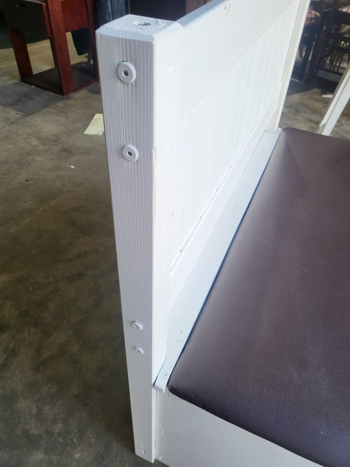 Small white high back storage bench hall seat