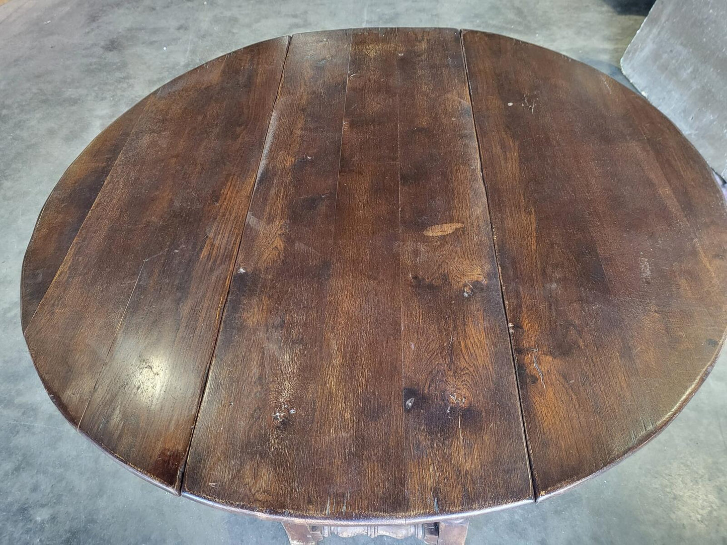 Antique solid oak gate leg drop leaf kitchen dining table seat 6