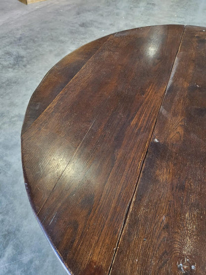 Antique solid oak gate leg drop leaf kitchen dining table seat 6