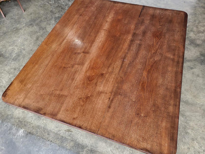 Antique solid mahogany square pedestal dining table seat 4