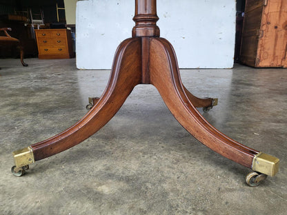 Antique solid mahogany square pedestal dining table seat 4