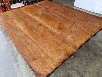 Antique solid mahogany square pedestal dining table seat 4