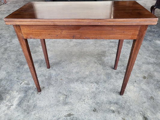 Antique square fold over dining work table desk seat 4