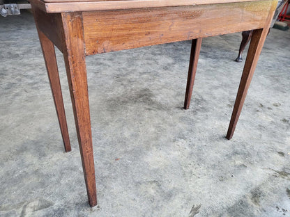 Antique square fold over dining work table desk seat 4