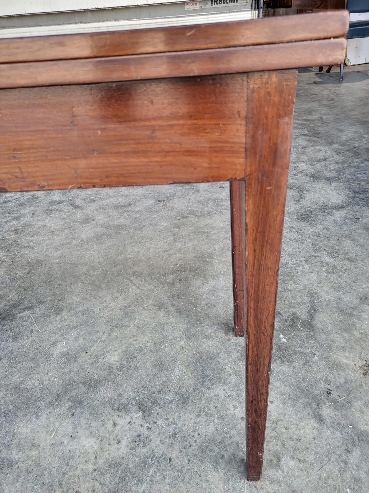 Antique square fold over dining work table desk seat 4