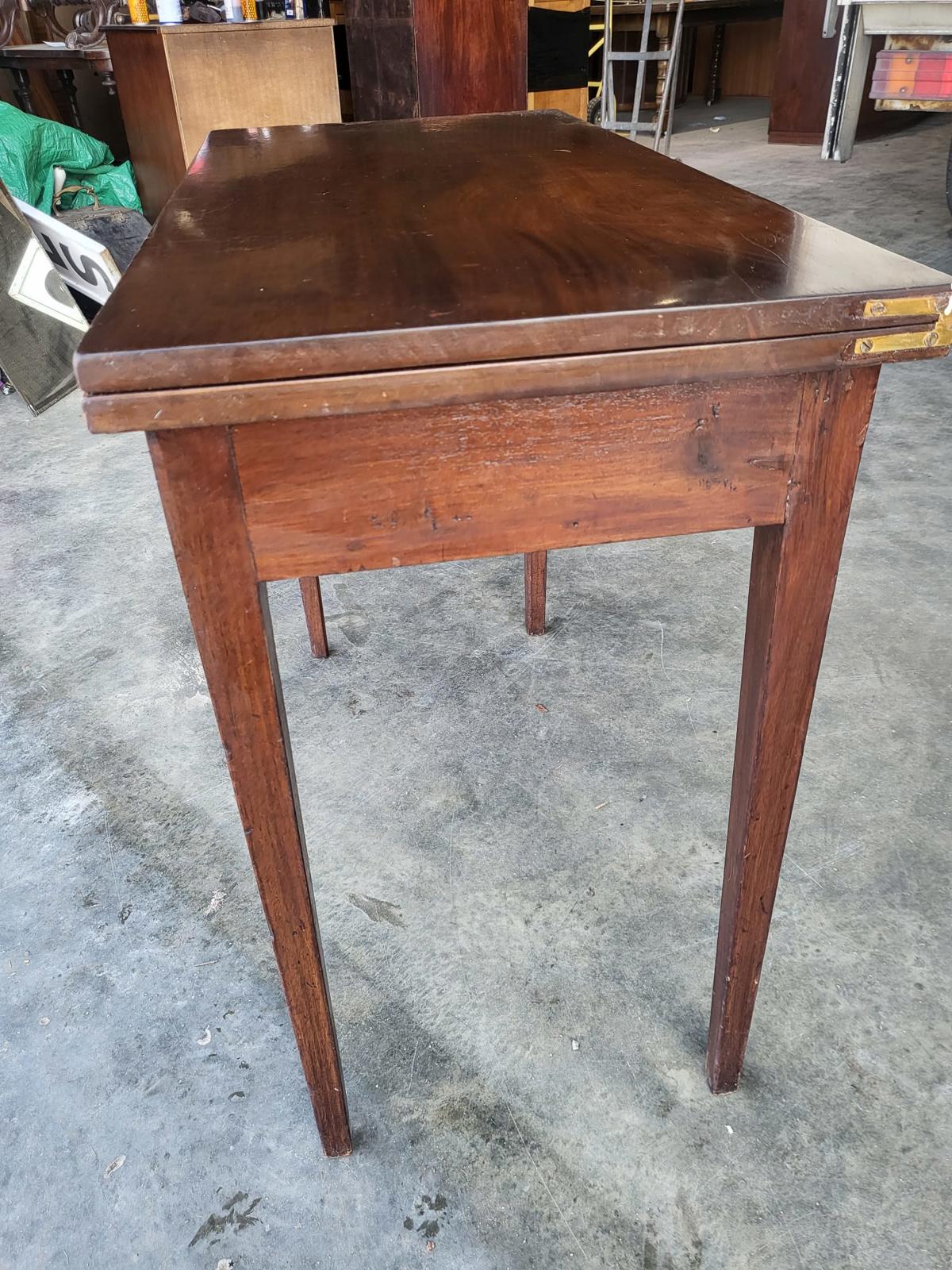 Antique square fold over dining work table desk seat 4