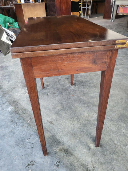 Antique square fold over dining work table desk seat 4
