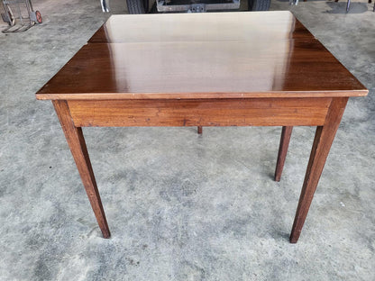 Antique square fold over dining work table desk seat 4