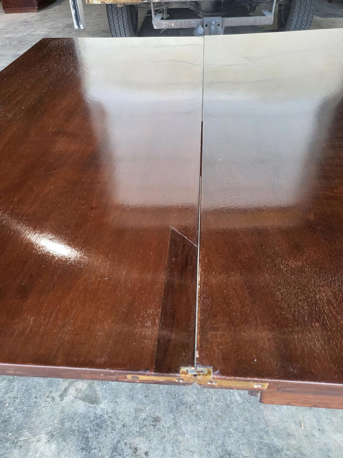 Antique square fold over dining work table desk seat 4