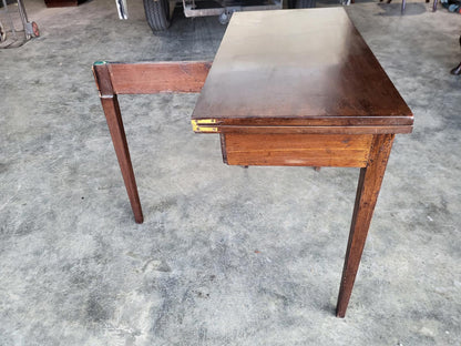 Antique square fold over dining work table desk seat 4