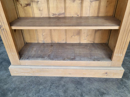 Tall pine open bookcase adjustable shelves cornice