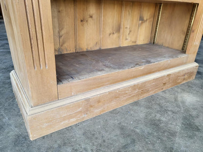 Tall pine open bookcase adjustable shelves cornice