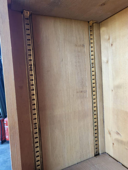 Tall pine open bookcase adjustable shelves cornice