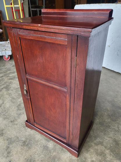 Antique tall small side end 1x door cabinet 5 shelves