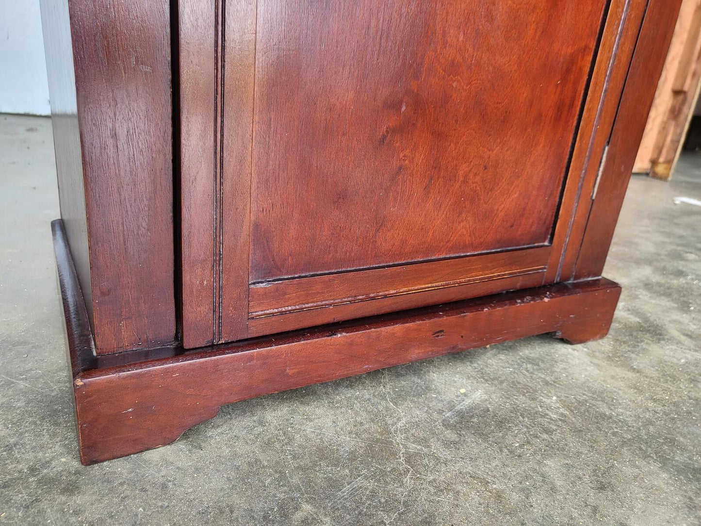 Antique tall small side end 1x door cabinet 5 shelves