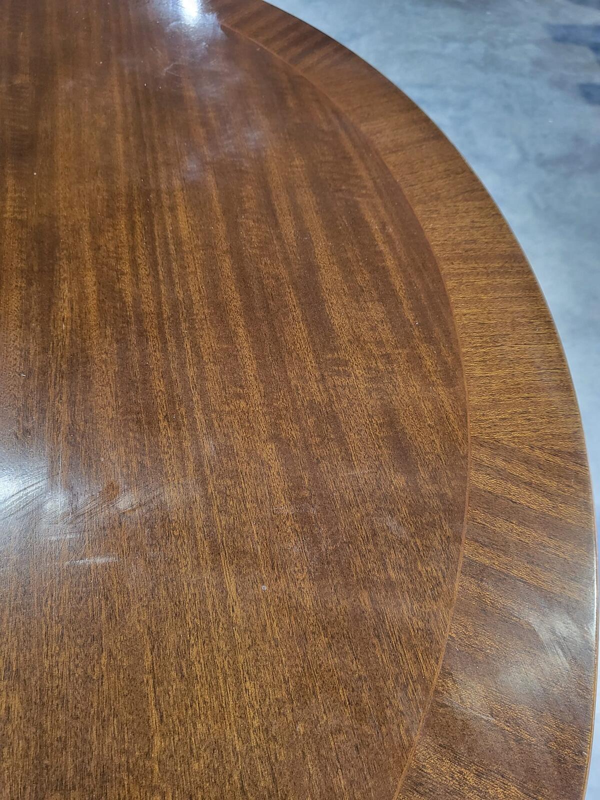 Twin pedestal extending D end dining table seat 8