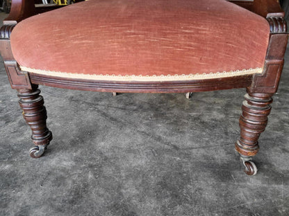 Antique upholstered bedroom tub arm chair legs castors